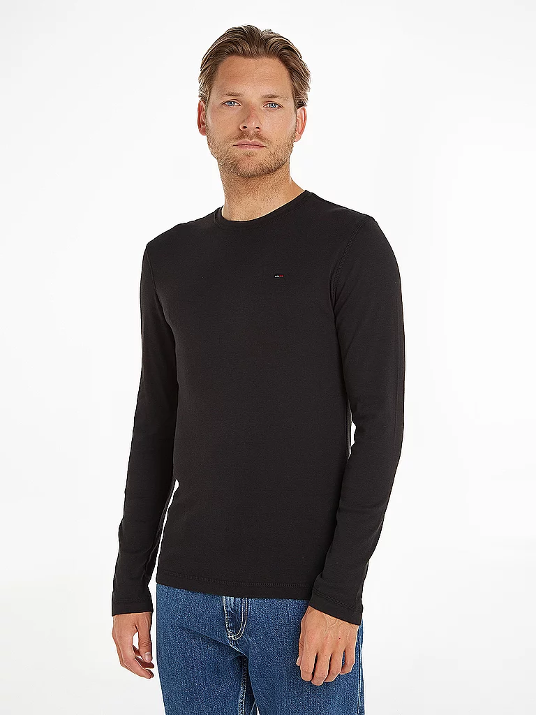 Tommy Jeans T-shirt à Manches Longues Original Ribbed Organic Cotton Tommy Black 2XL Homme 6